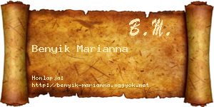 Benyik Marianna névjegykártya